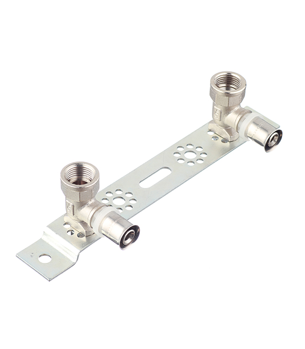 Водорозетка двойная на планке под пресс 16 мм х 1/2” для МП труб VALTEC (VTm.224.N.001604)