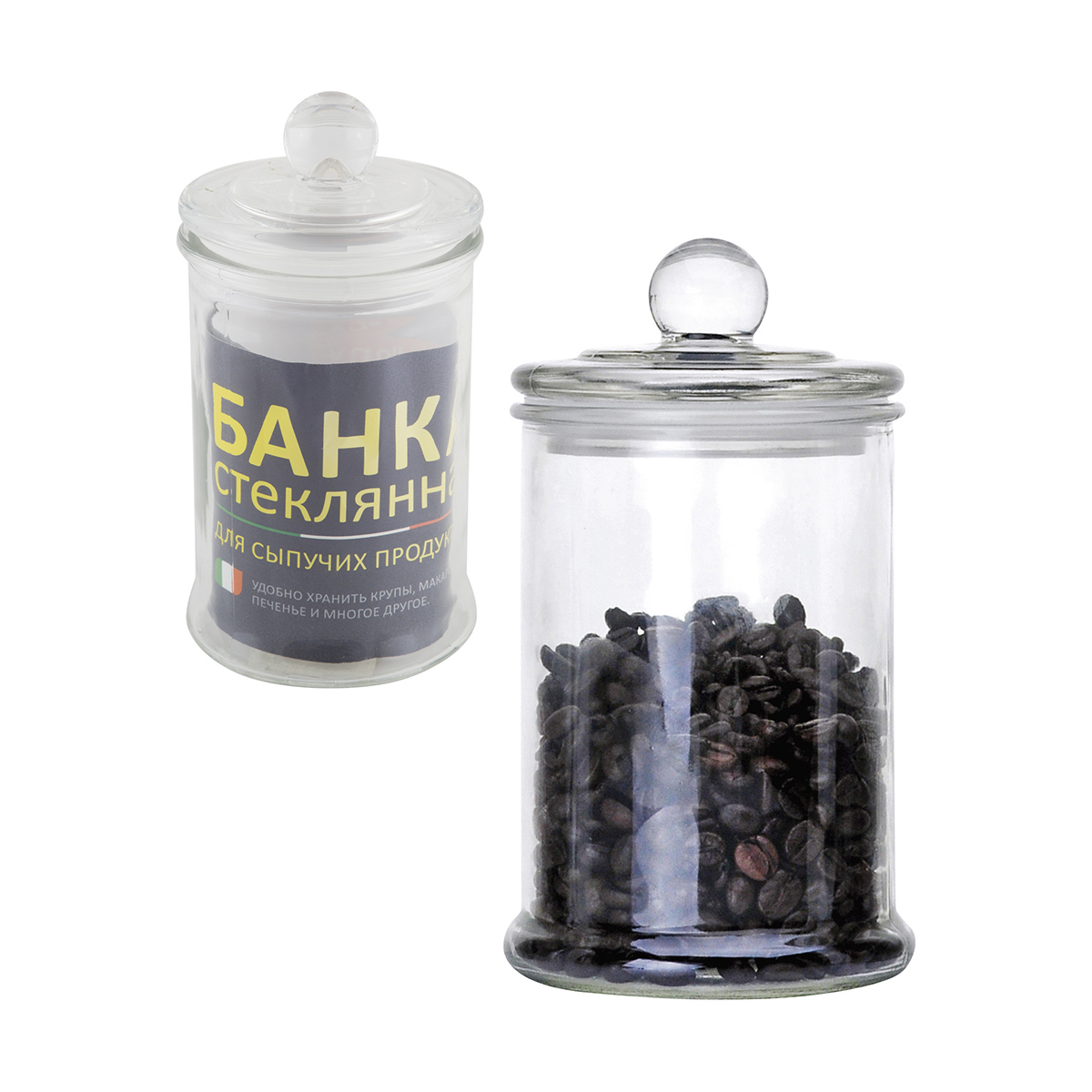 Банка для сыпучих продуктов "banca" 0,75 л с крышкой, стекло (1/12) "mallony"