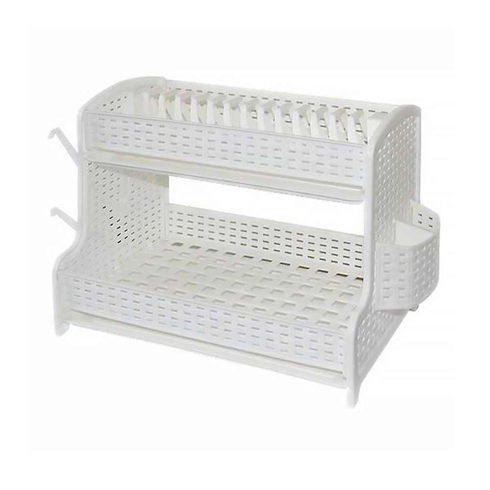 Сушилка для посуды и столовых приборов 2 яруса "ротанг" (белая) 52*28,5*32,5 см (1/6) "виолет"