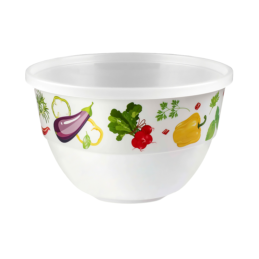 Миска 3,3 л с декором (1/20) "бытпласт"