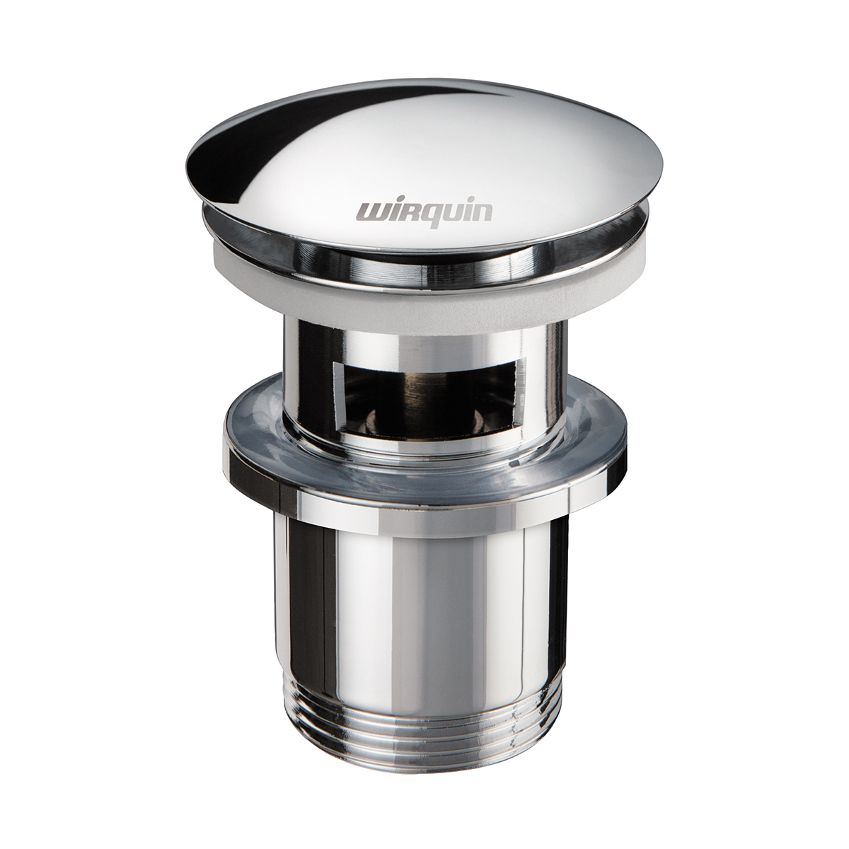 Выпуск "клик-клак" латунный 1 1/4" крышка d=63 мм, с переливом, l60 мм, укороч. (1/32) "wirquin"