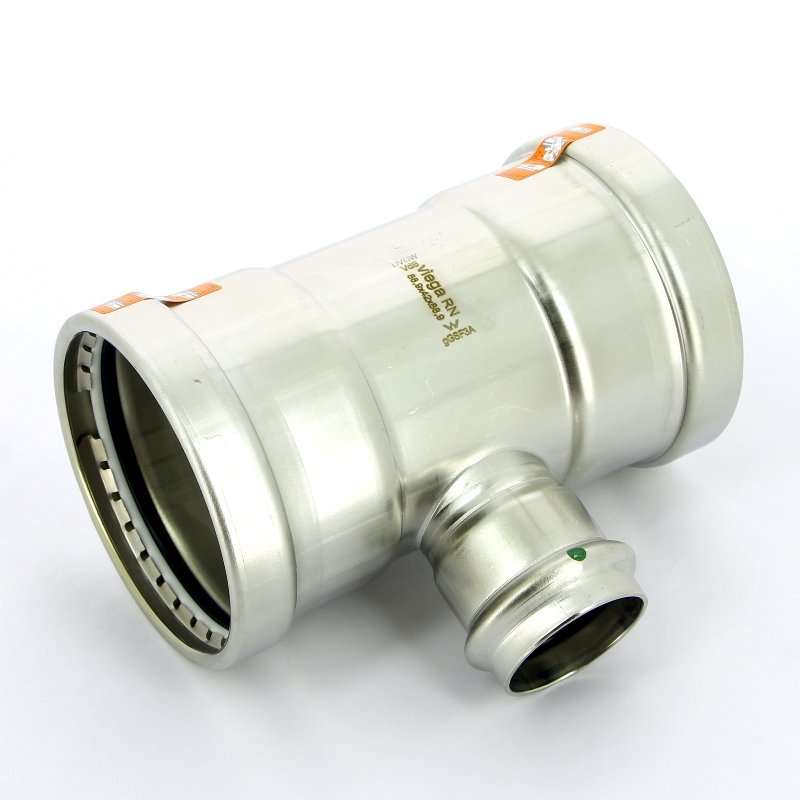 Тройник пресс 89x42x89 нержавеющая сталь Sanpress Inox VIEGA