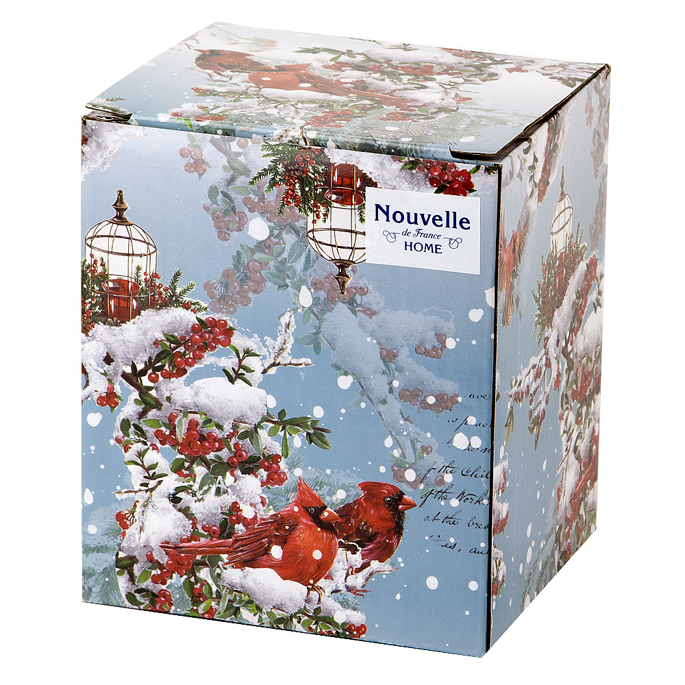 Кружка "красный кардинал" 320 мл с крышкой и фильтром, фарфор (1/24) "nouvelle home" n0990593