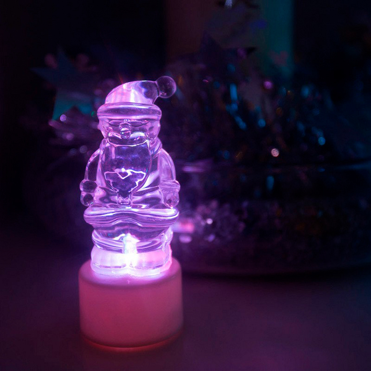 Фигурка светодиод. "санта клаус" на подставке, разноцв. (1/96) "neon-night" 501-040