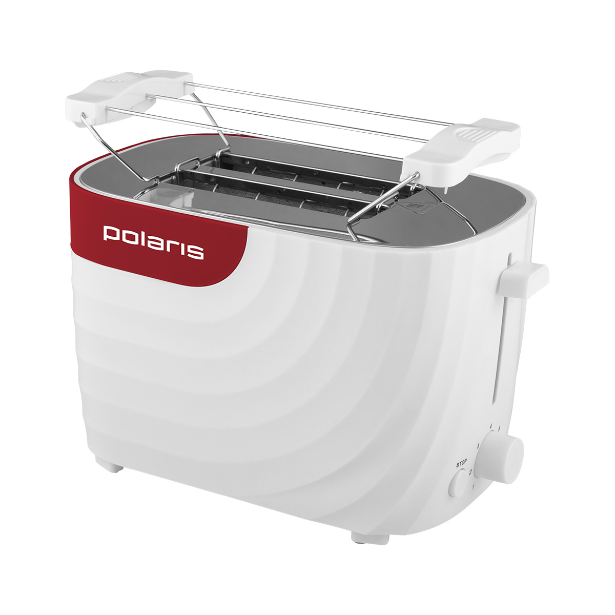 Тостер pet 0720  700 вт (белый/красный) (1/4) "polaris"