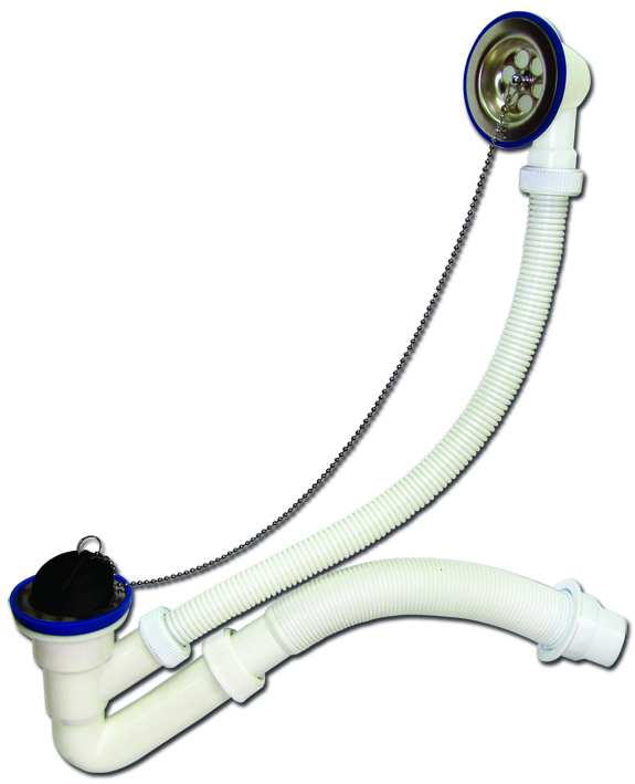 Сифон для ванн "элит" с нерж. чашками (1/25) "вирпласт"