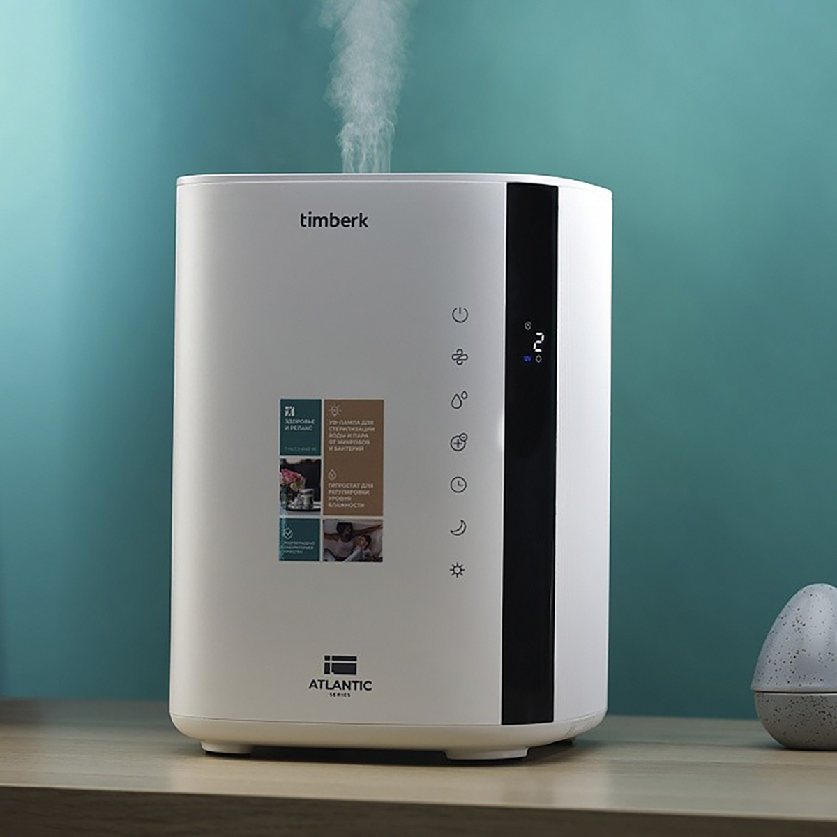 Увлажнитель воздуха "atlantic" t-hu3.5-a14e-w  3,5 л, распыление 350 мл/час (1/4) "timberk"