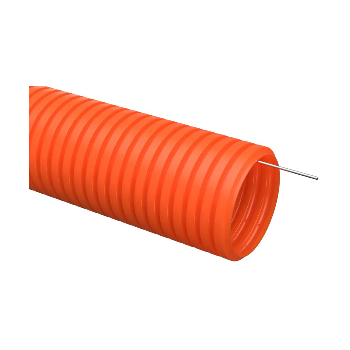 Труба гофрированная пнд d 32 мм с зондом (бухта 25 м) тяжелая, оранжевая (1/25) "iek"
