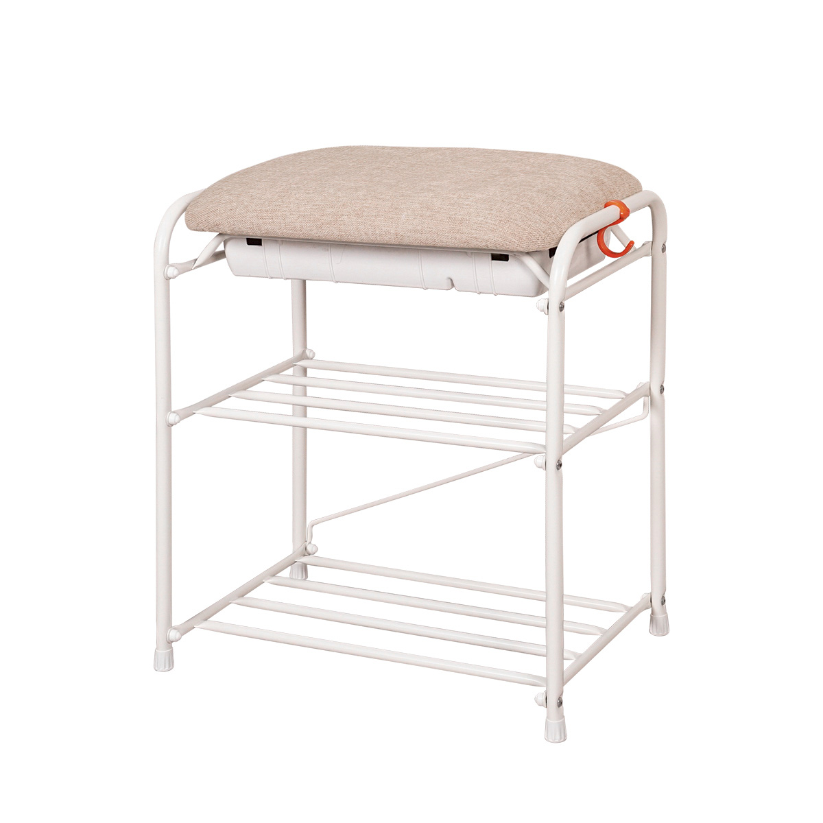 Подставка для обуви "уют 13" 2 полки с сиденьем и ящиком (300*450*480 мм) белый (1) пдоу13ся б