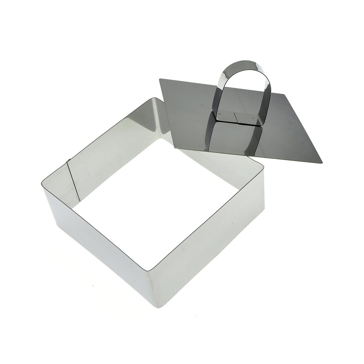 Форма кулинарная "квадрат" нержав. 10*10*4 см с крышкой-прессом (1/12/144) "мультидом" an8-5