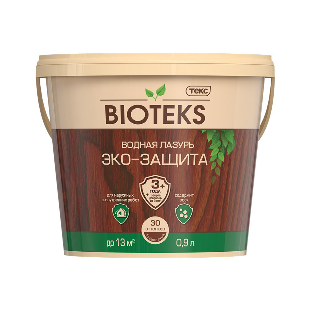 Биотекс "эко-защита" бесцветный 0,9 л, база ad (1/18) лазурь водная текс
