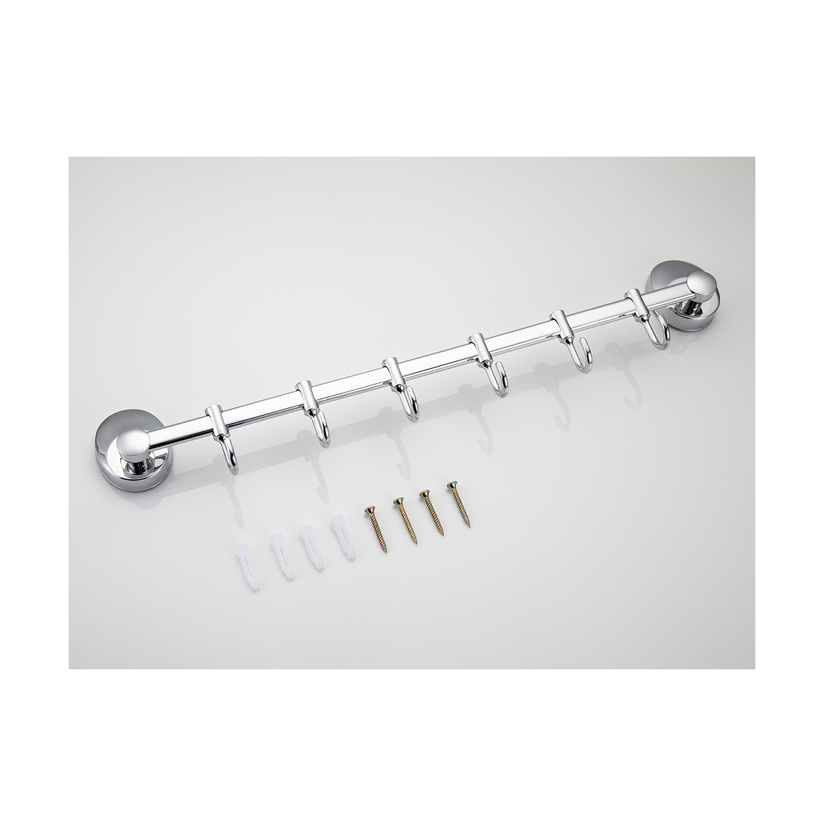 Крючок-вешалка на планке (6 крючков) f1615-6, хром (1/20/80) "frap"