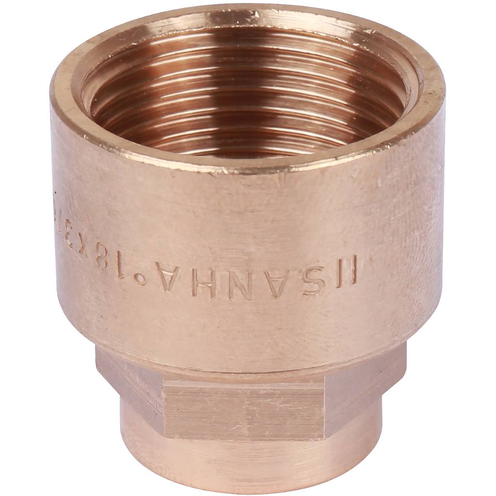 Муфта 18х3/4" переходная (ВР) под пайку с внутренней резьбой SANHA бронзовая 142701834