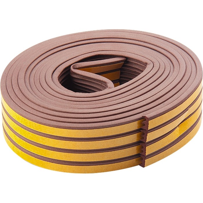 Уплотнитель, 24 м, профиль "E", коричневый Сибртех (93924)