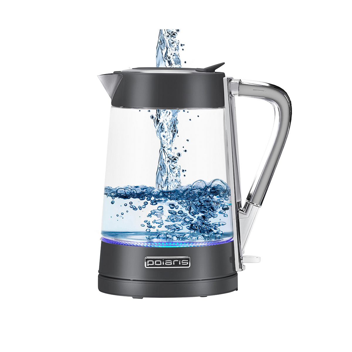 Чайник электр. pwk 1715 cgl "water way pro" 1,7 л стекло (графит) (1/4) "polaris"