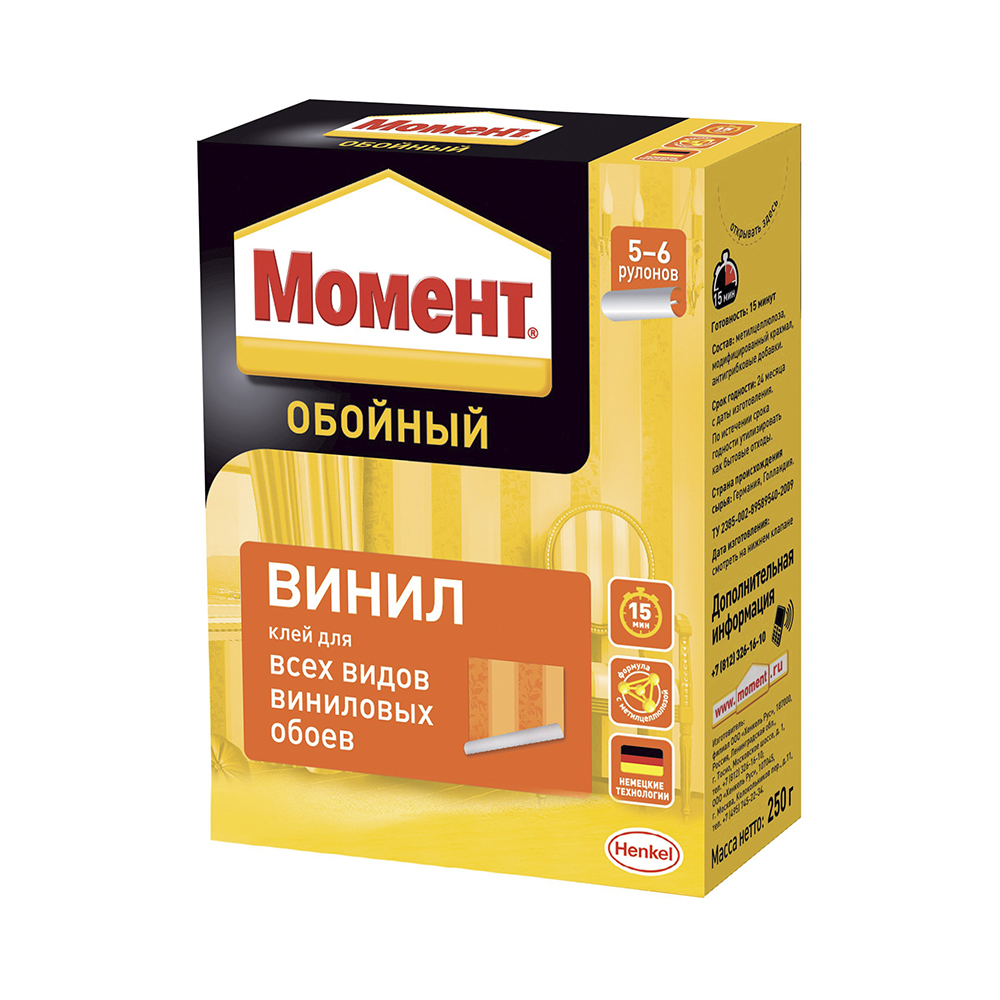 Клей обойный момент винил 250 г (1/24)  хенкель
