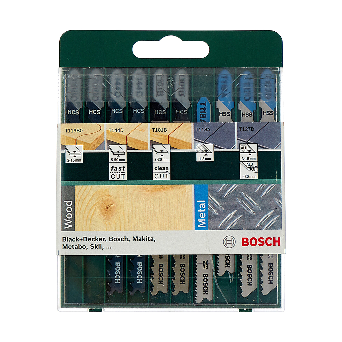 Полотна д/ эл. лобзика по дереву, металлу 10 шт. (1) "bosch" 2609256746