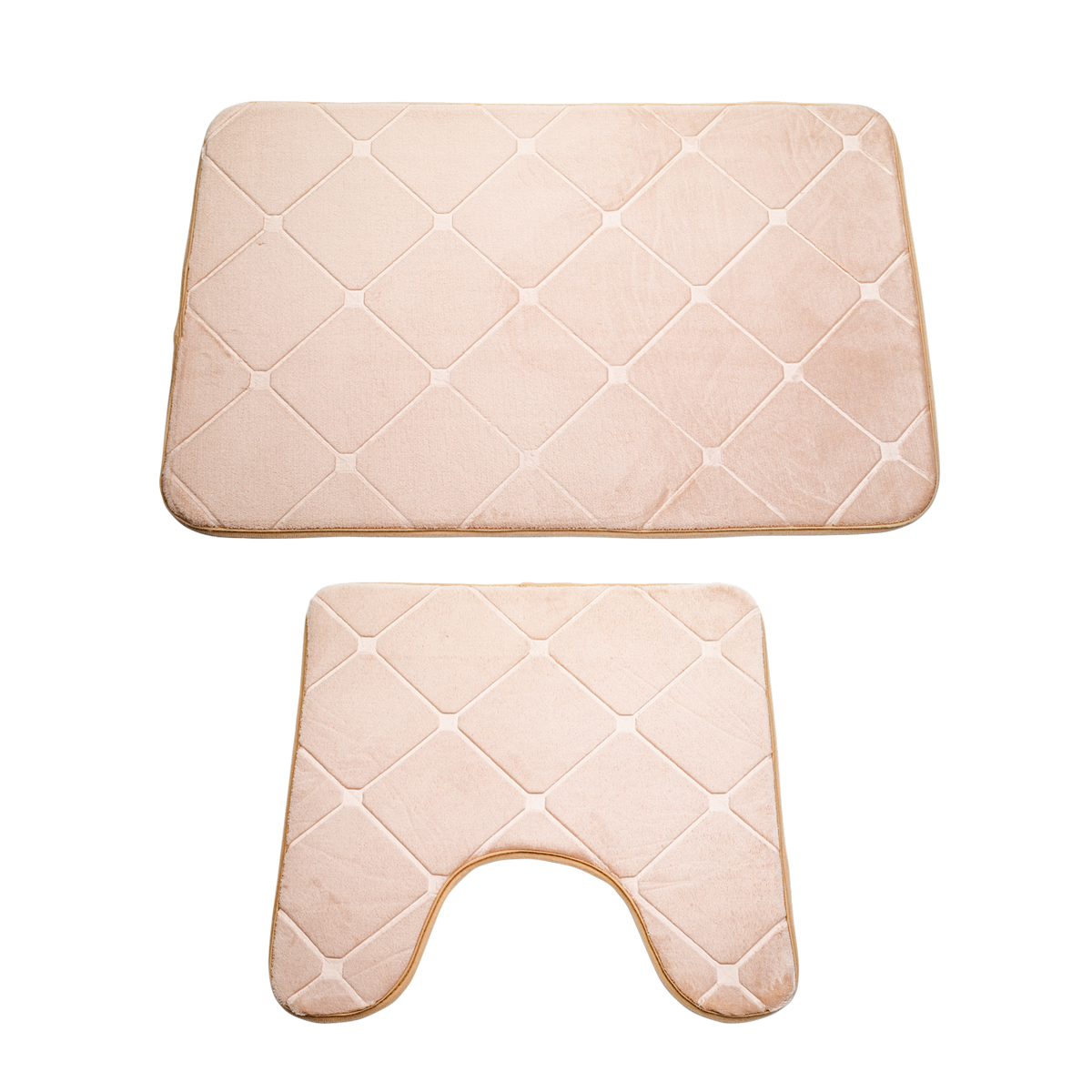 Набор ковриков для ванной "country" 45*70 + 45*45 см, полиэстер (бежев.) (1/25) "swensa" swm-2020-bg