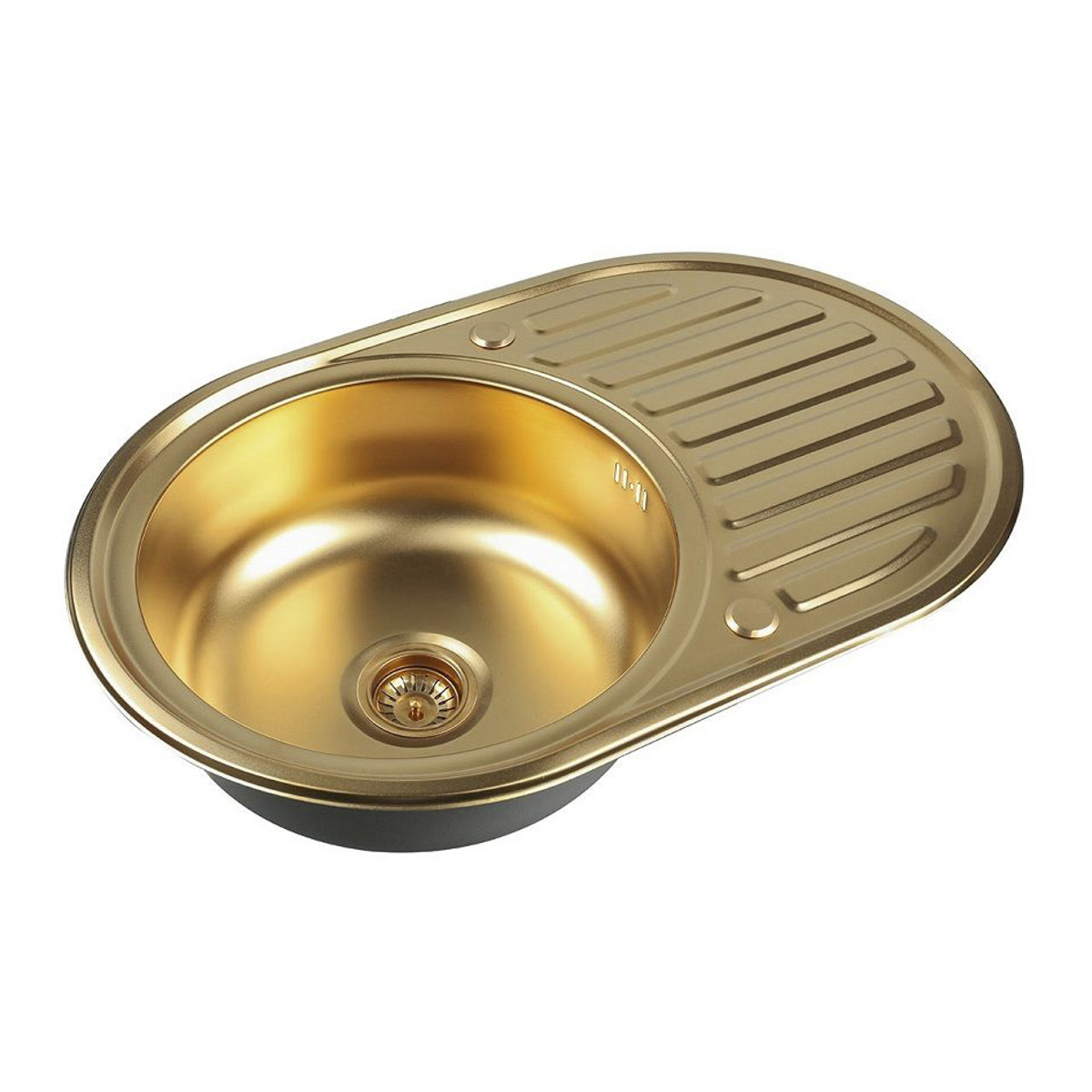 Мойка для кухни врезная нержав. szr 7750 bronze 770*500 мм, крыло (чаша d-400, глуб. 180 мм) "zorg"