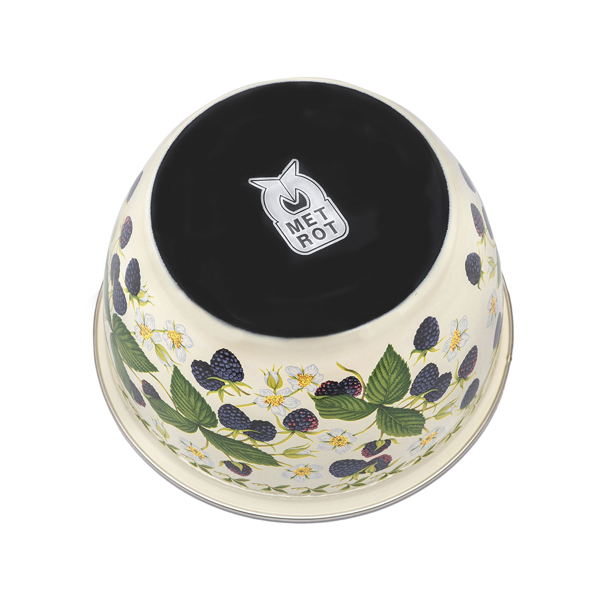 Миска эмалиров. "ежевика" 2,4 л, 18 см пласт. крышка (1/4) "metrot"