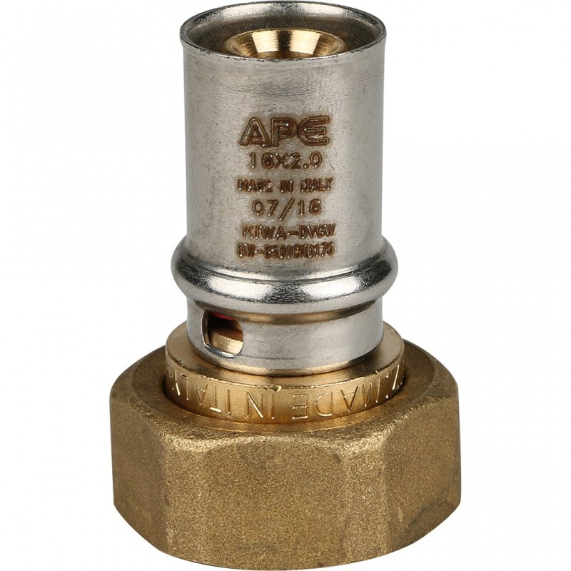 Муфта с накидной гайкой 16 х 3/4" (ВР) под пресс STOUT для МП труб