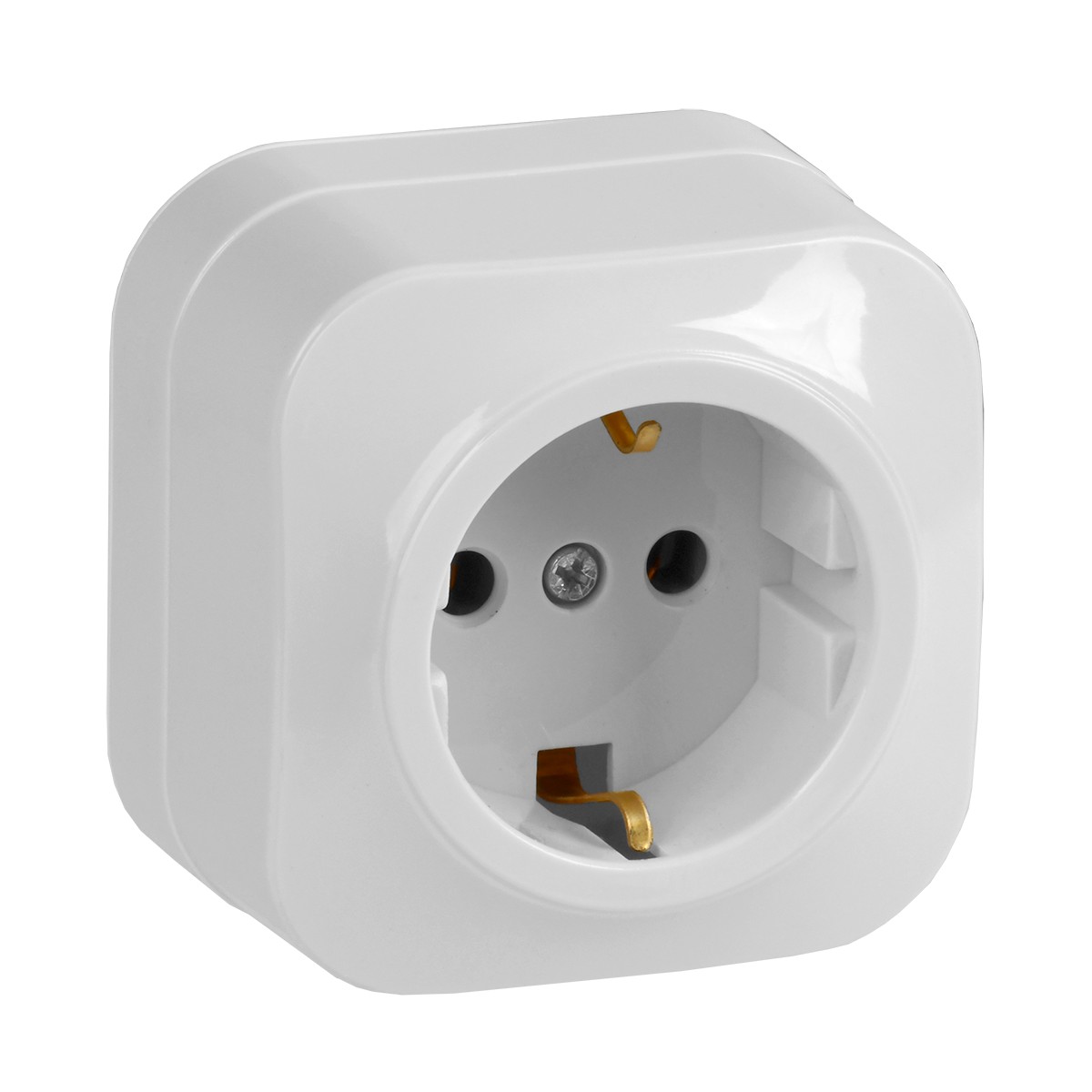 Розетка открыт. уст. "glory" 1 местн. с заземл. рс20-3-хб, 16а, белый (1/30/360) "iek"