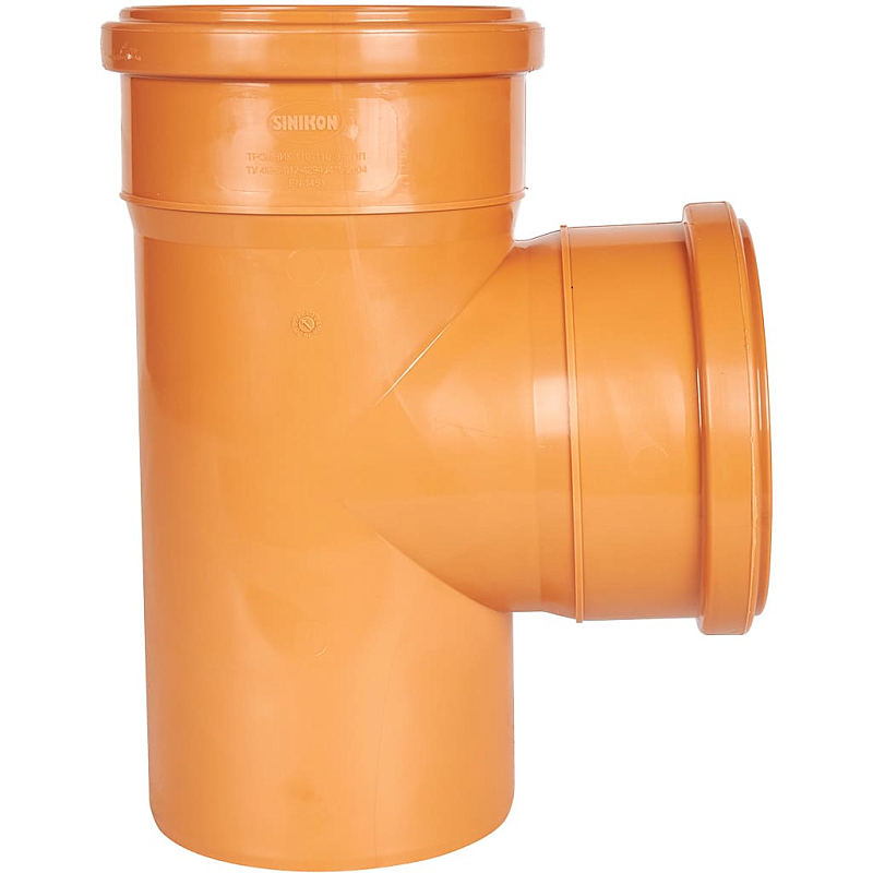 Тройник 87° одноплоскостной 110 х 110 мм для нар.канализации SINIKON УНИВЕРСАЛ