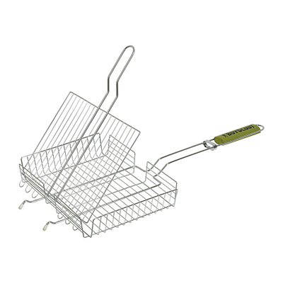 Решетка-гриль 30*25*5,5 см хромир., съемная ручка + веер для мангала (1/8) "boyscout" 61532