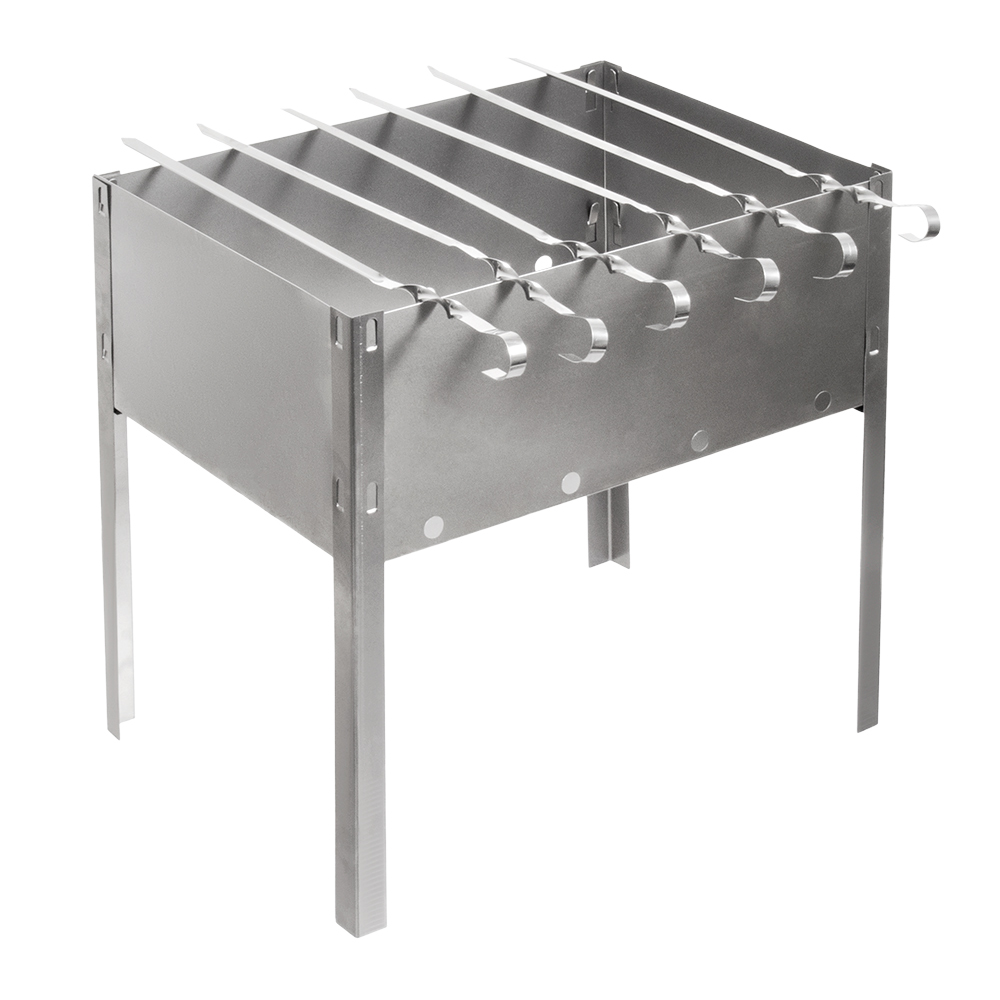 Мангал 350*250*350 мм нержав., 6 шампуров (1/10) "boyscout" 61235