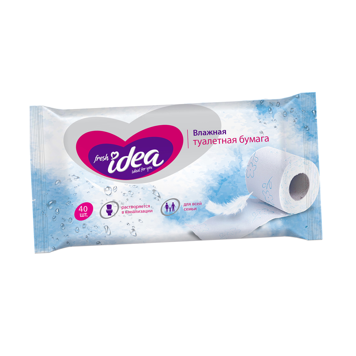 Туалетная бумага влажная упак. 40 листов (1/35) "fresh idea"