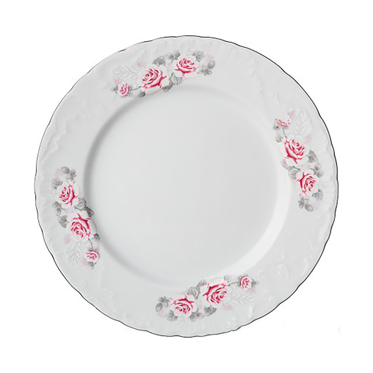 Тарелка обеденная "rococo" бледная роза 25 см (1/6/36) "cmielow" omdz23-рококо-24