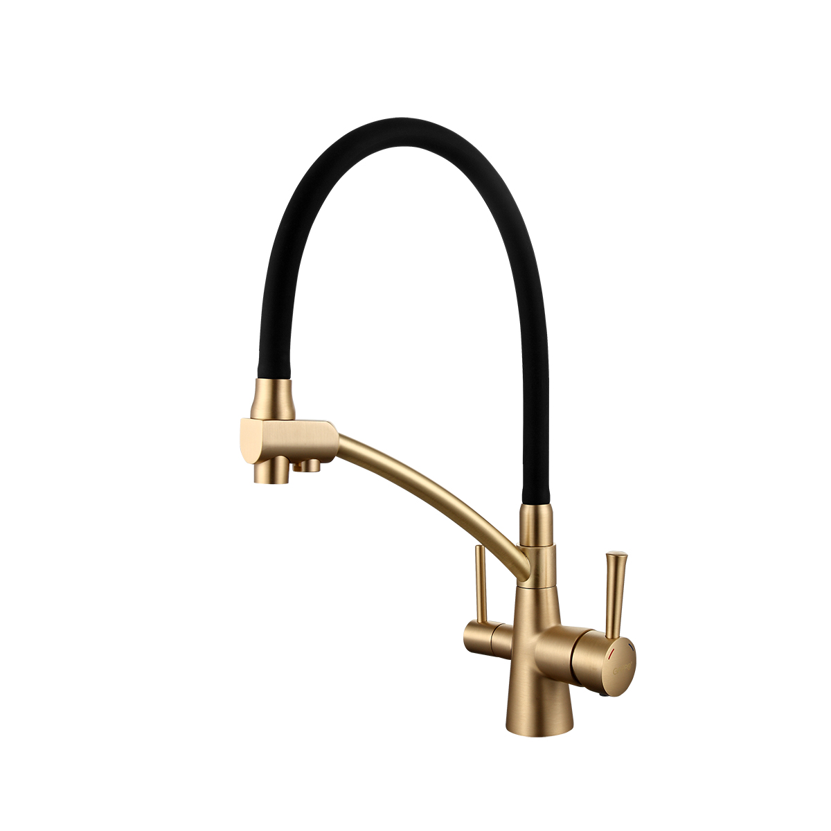 Смеситель для кухни g4398-1 гибкий излив, подключ. к фильтру, черный/бронза (1/8) "gappo"