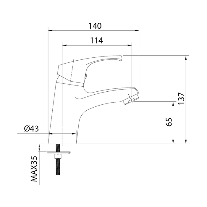 Смеситель для умывальника  sterm (1/12) "milardo" stesb00m01