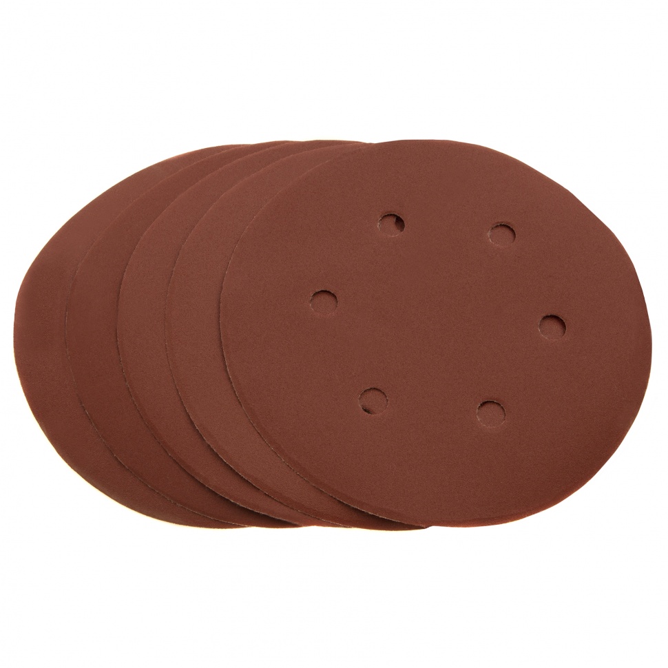 Круг абразивный на ворсовой подложке под "липучку", перфорированный, P 220, 150 мм, 5 шт Matrix (73844)