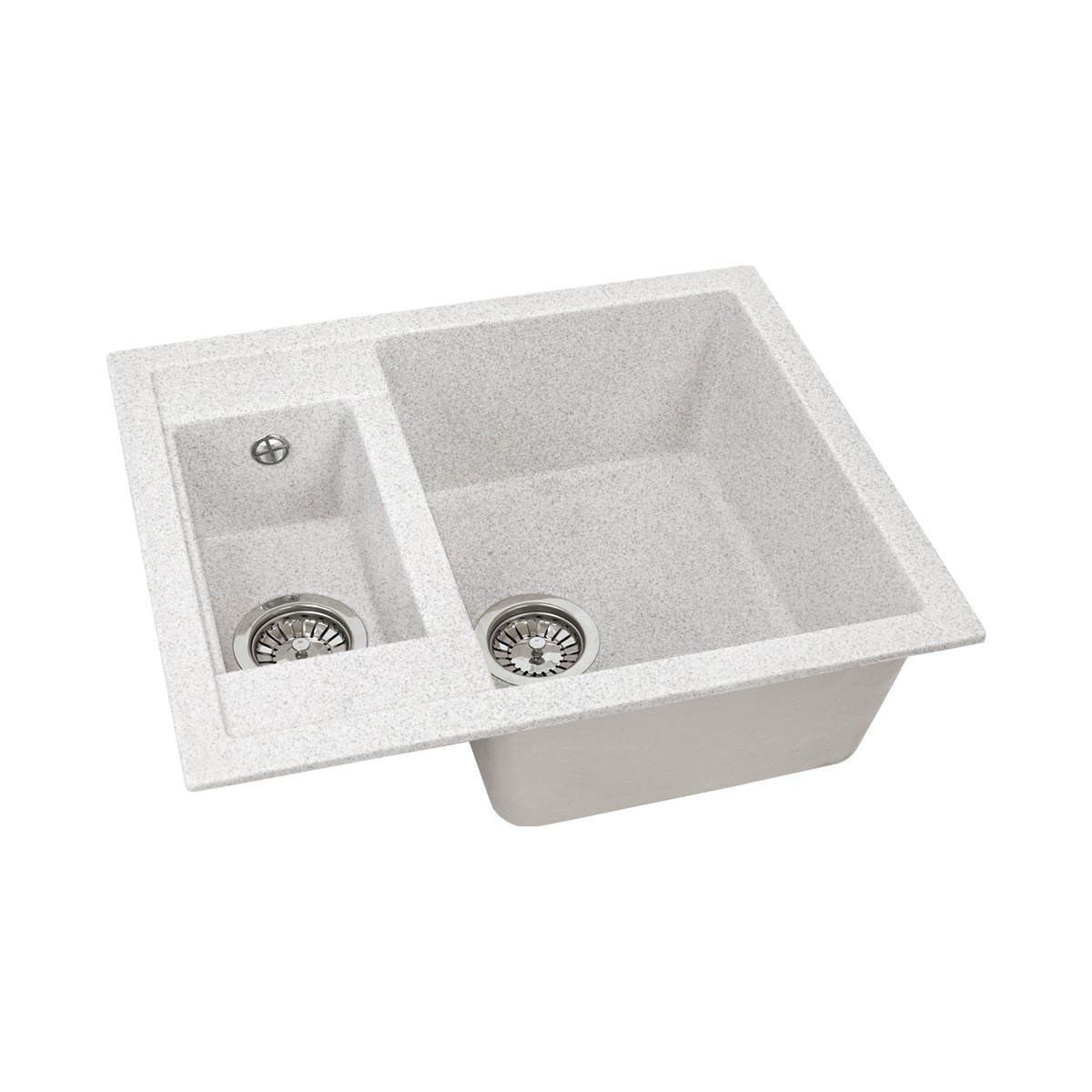 Мойка для кухни врезная искуств. камень gs-21-310 двойная 610*495 мм серая "granstones"