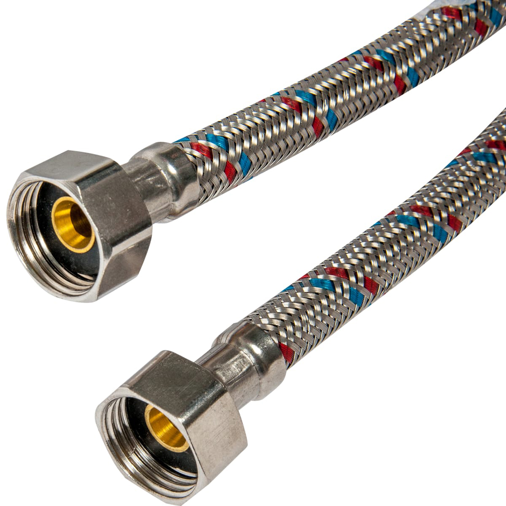 Подводка гибкая для воды (латунь)  60 см гайка-гайка  (10/170) "elka"