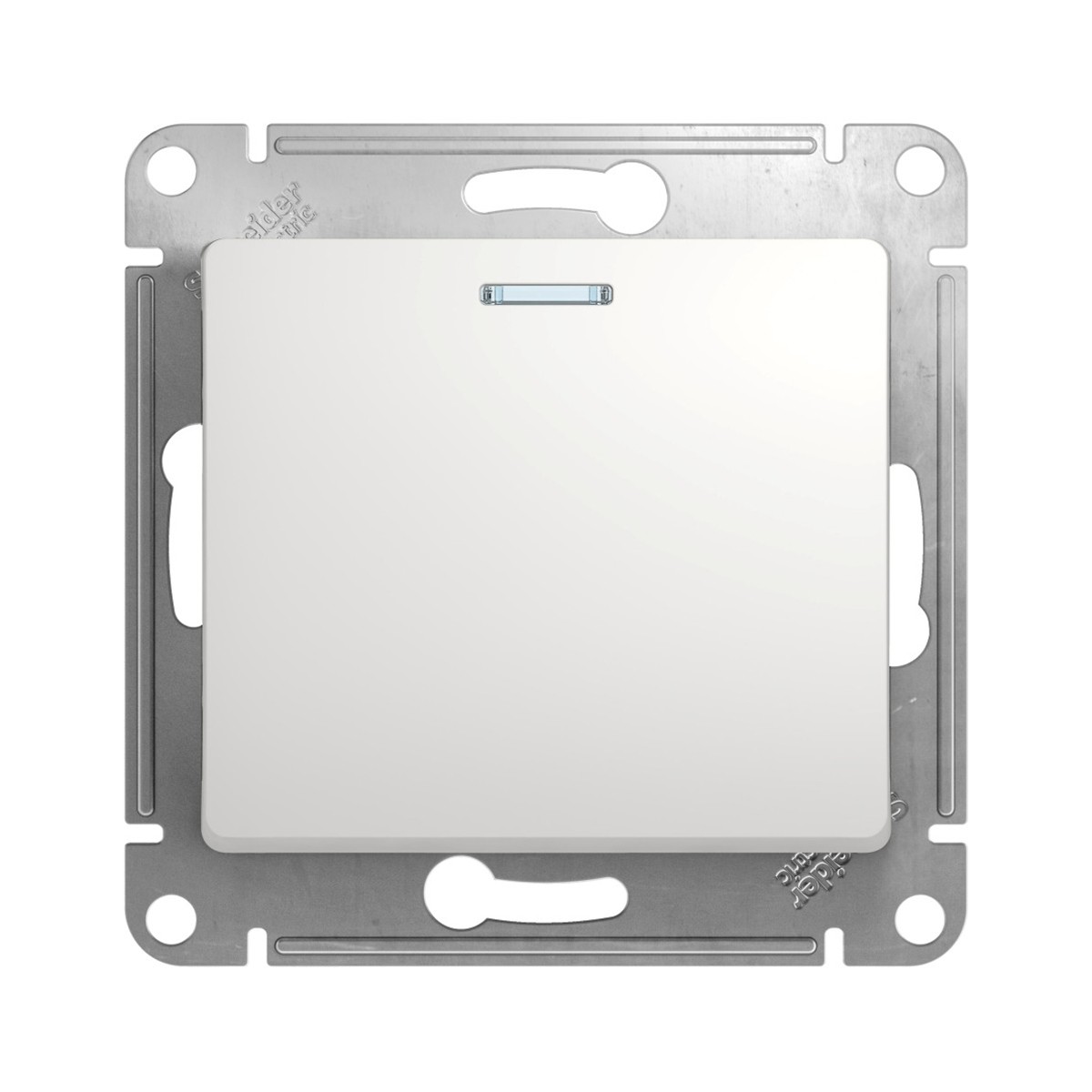 Выключатель "glossa" 1 кл. с индикатором (механизм) 10а, белый (1/20/160) "schneider"