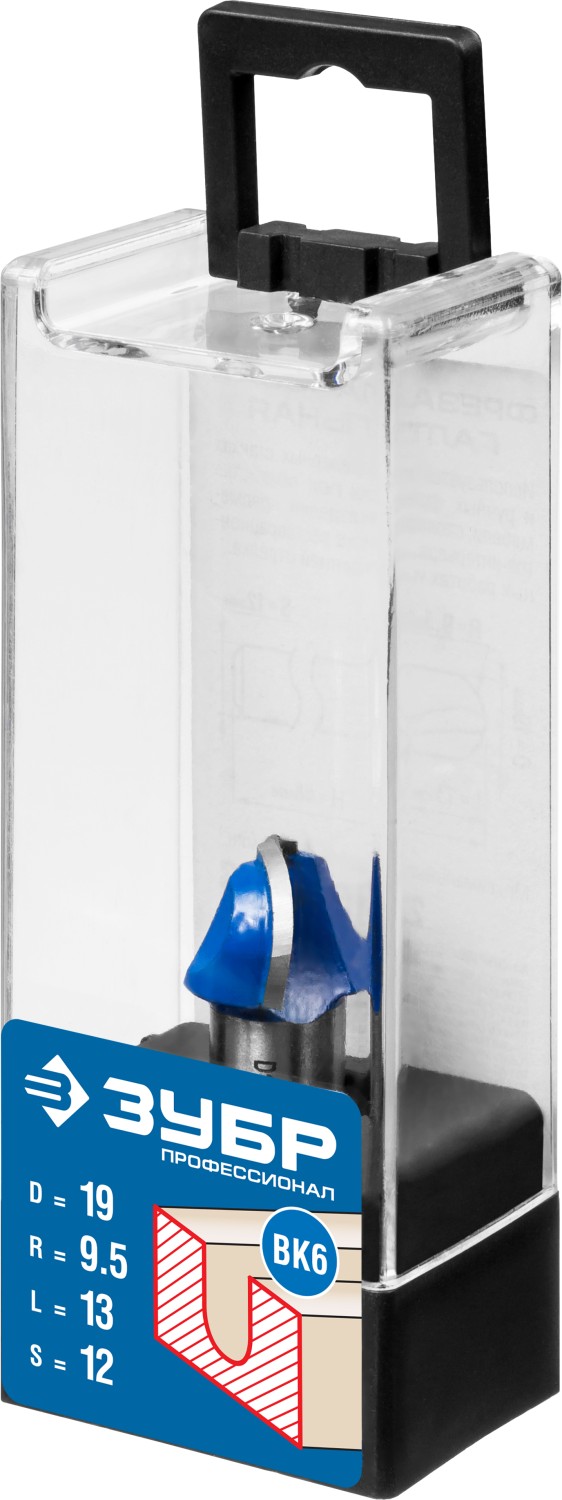 ЗУБР 19 x 13 мм, радиус 9.5 мм, фреза пазовая галтельная, Профессионал (28751-19-13)