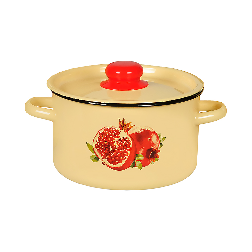 Кастрюля эмалиров. с крышкой декор. 1,5 л (1/8) "стальэмаль"  1с15с/1