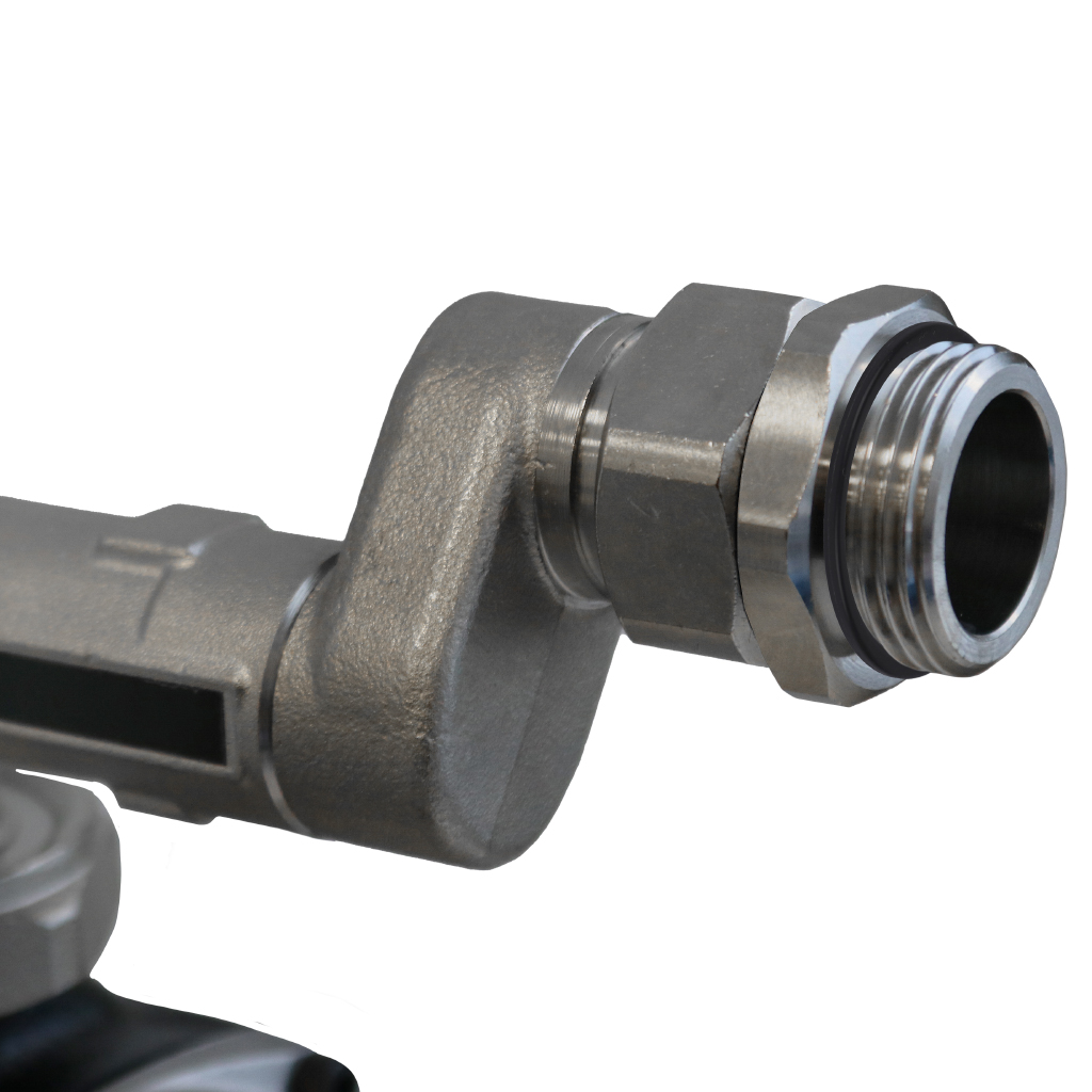 Смесительный узел STOUT 1" с термостатическим клапаном и насосом UPSO, никелированный