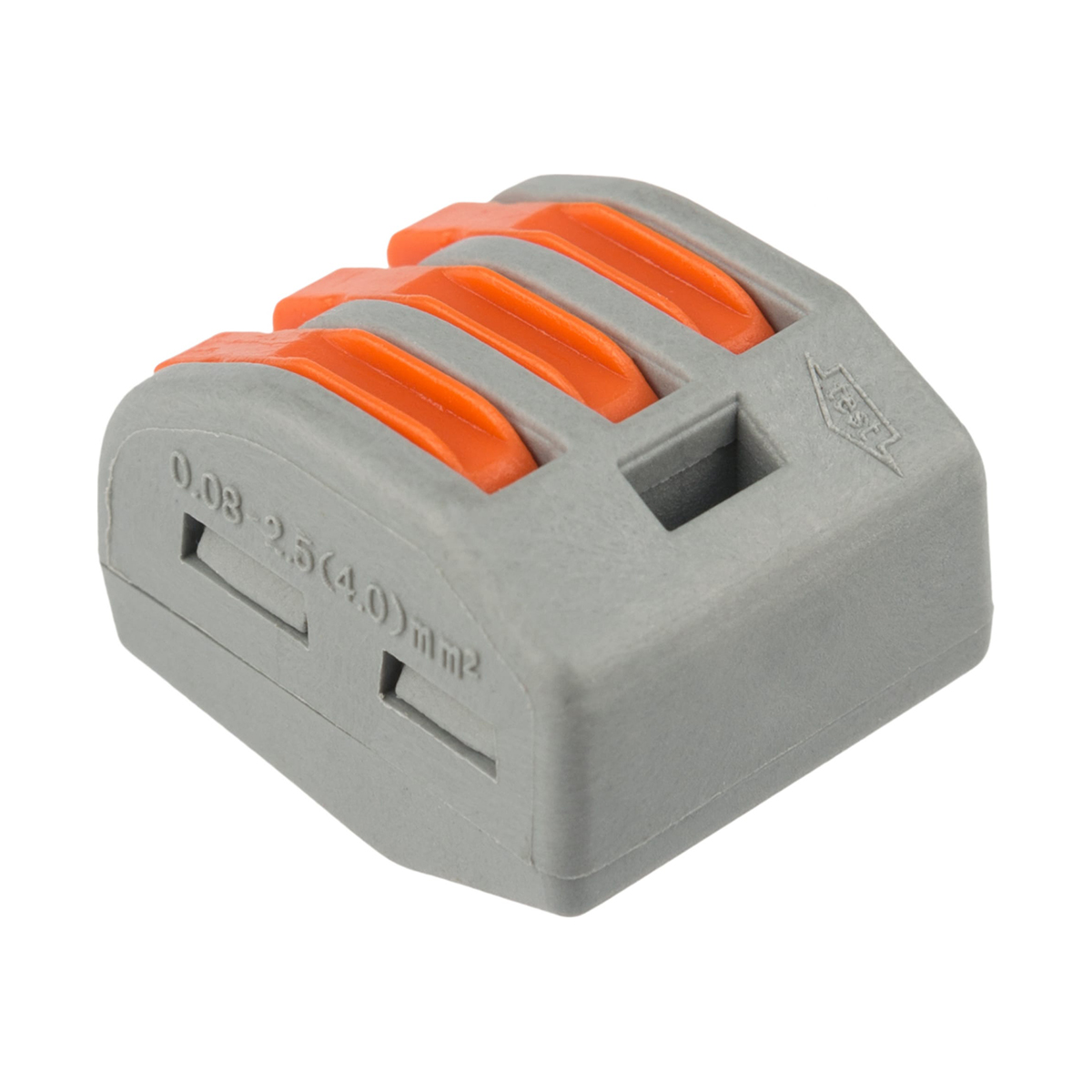 Клеммы универс. смк 222-413  3-проводные упак. 20 шт. (серые) (1/10) "rexant" 07-5253-4-20