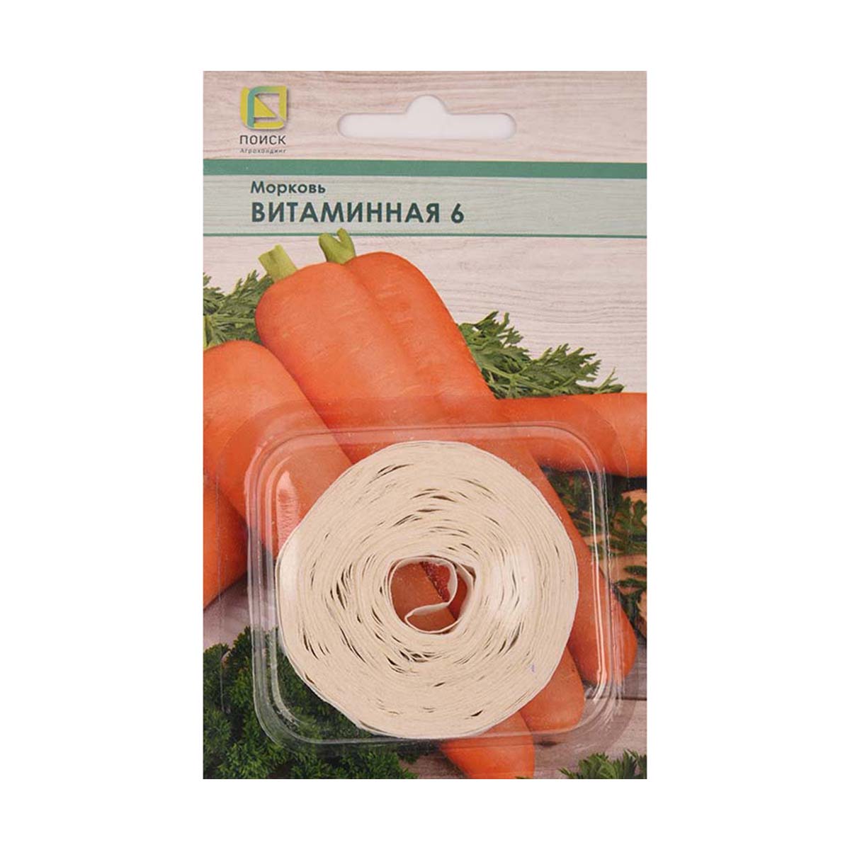 Семена на ленте морковь "витаминная 6" 8 м (10/100) "поиск"
