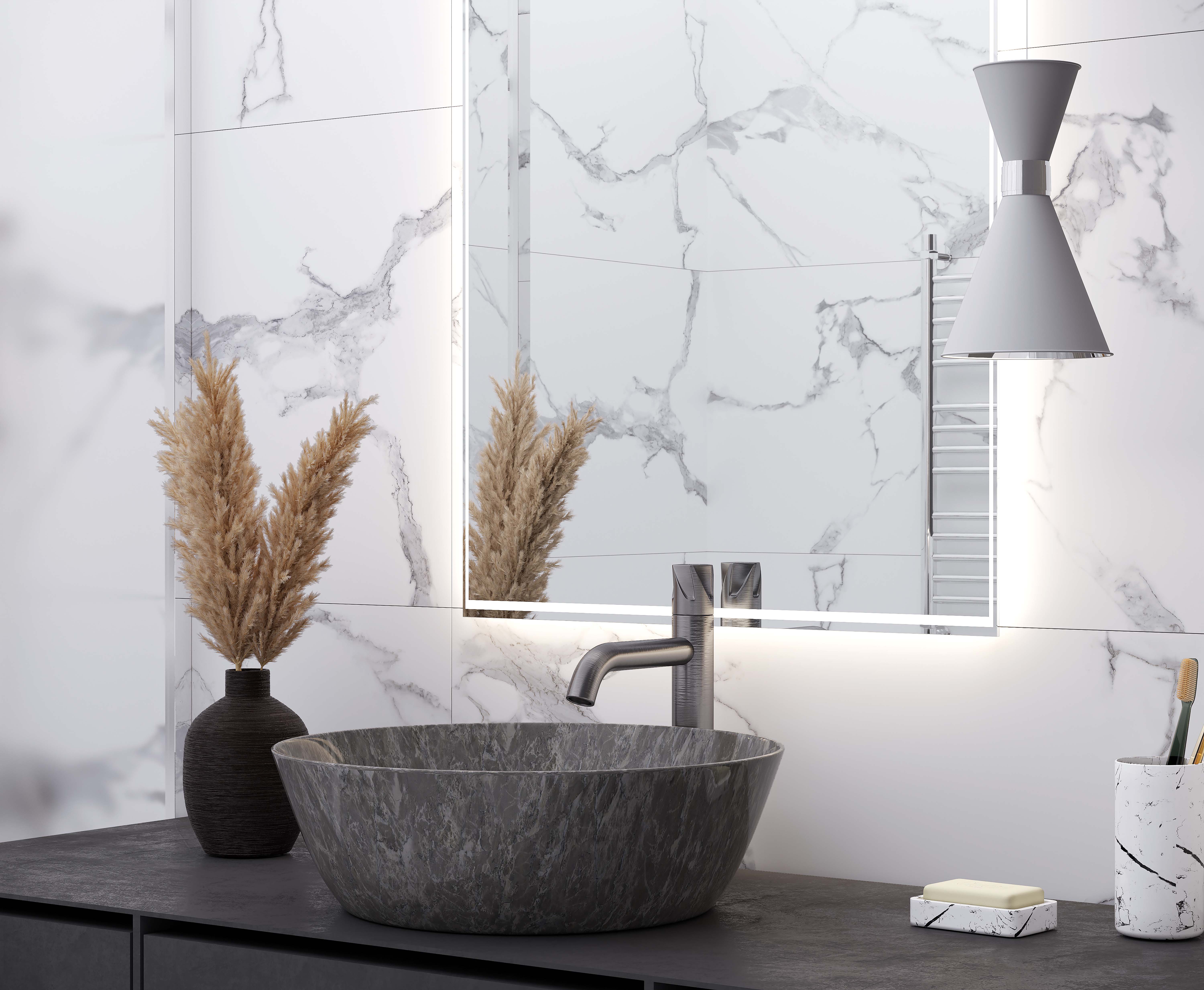 Statuario crown керамогранит белый сатинированный 60x120