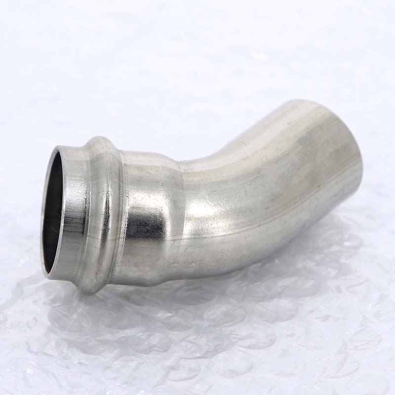 Угол-вставка пресс 45°28 нержавеющая сталь Sanpress Inox VIEGA