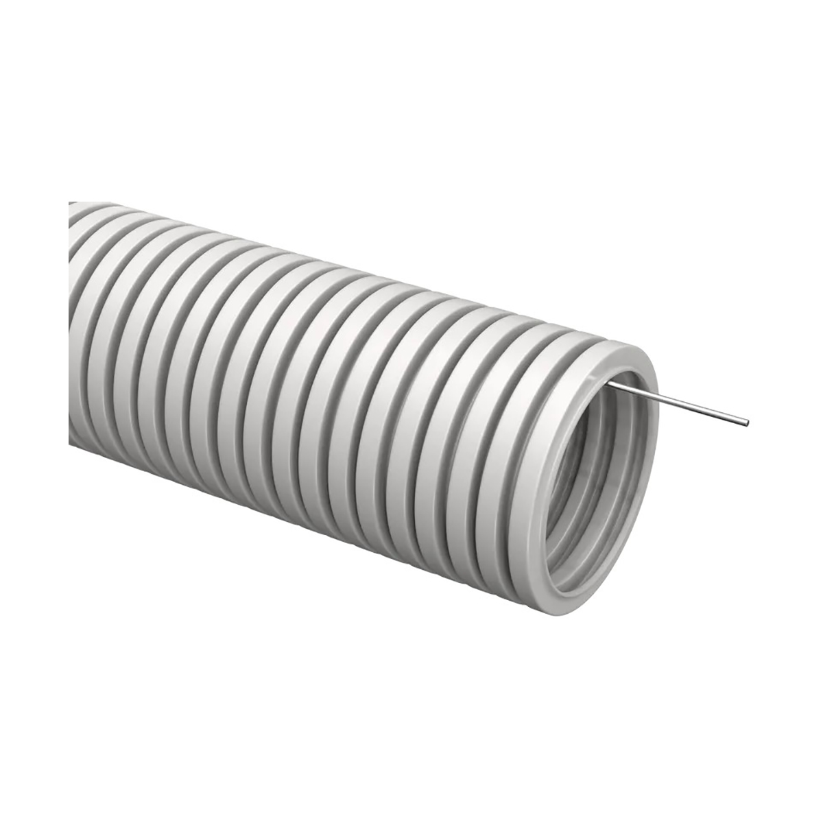 Труба гофрированная пвх d 20 мм с зондом (бухта 10 м) серая (1) "iek"