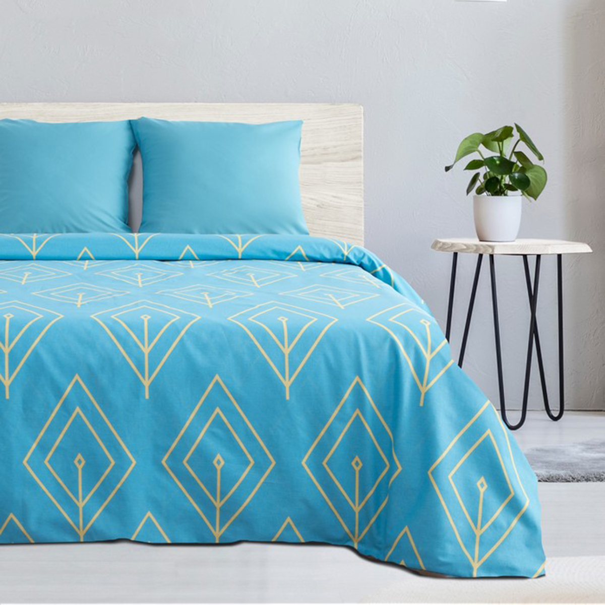 Постельное белье "этель" бирюзовый лепесток 1,5 сп. (поплин) (1) 2565798