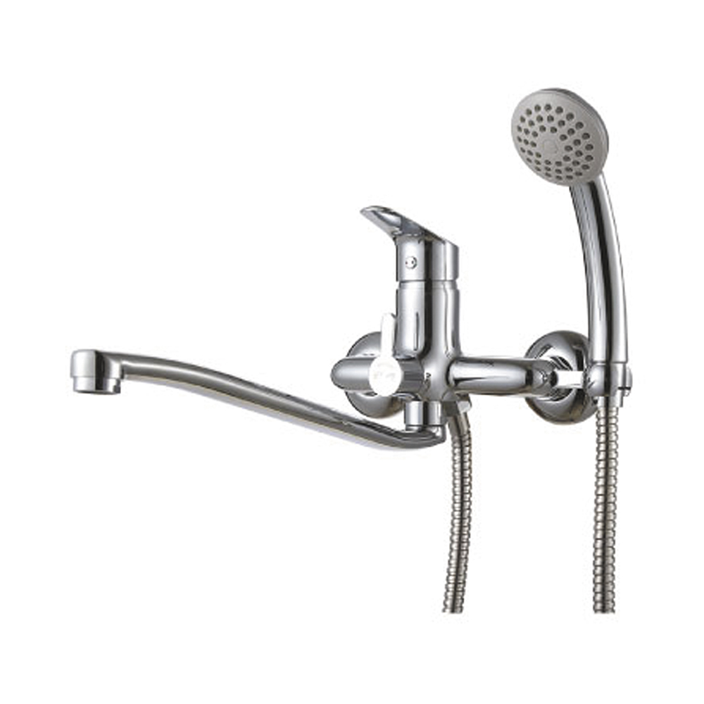 Смеситель для ванн "partner"  lm6553c  s-образный плоский излив (1/6) "lemark"