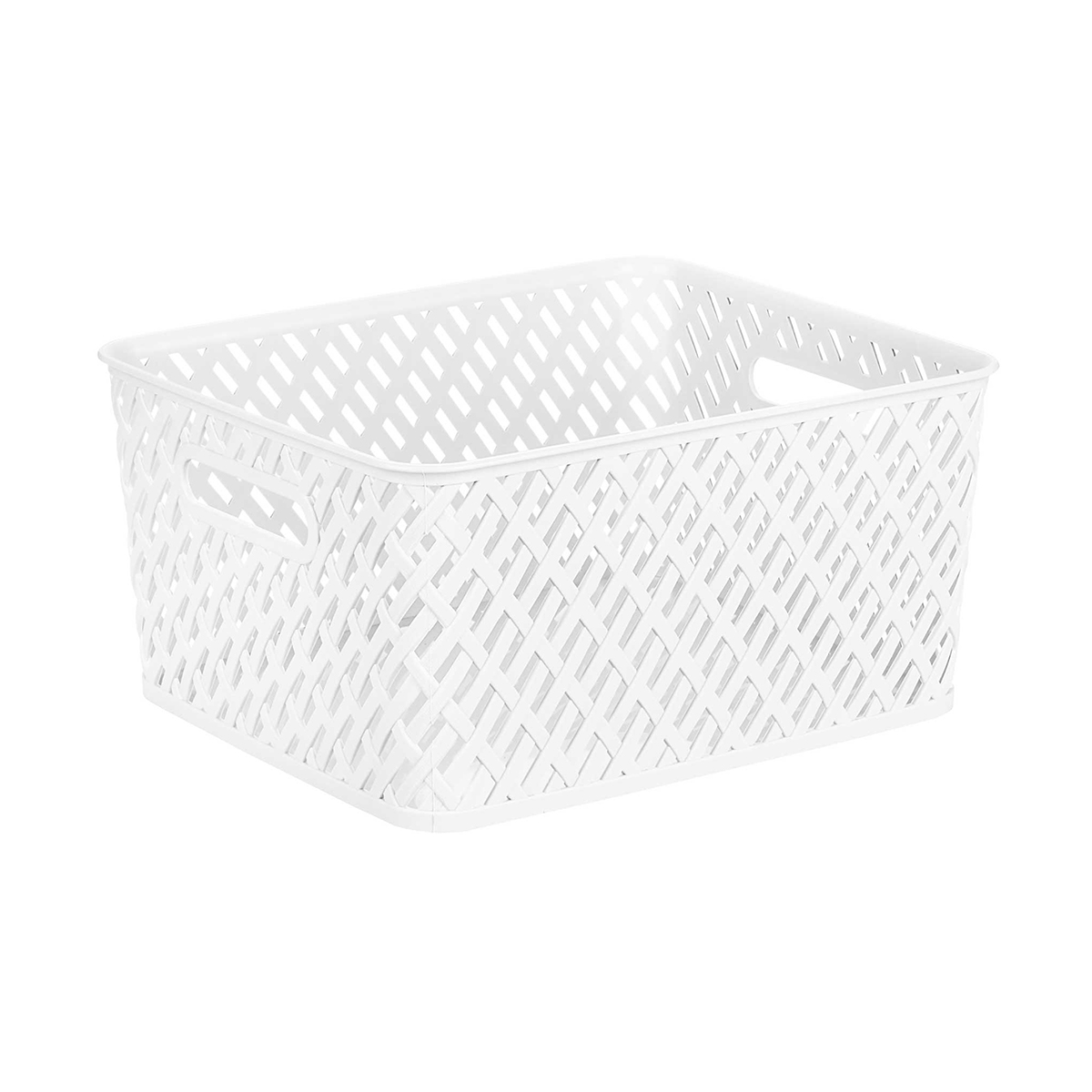 Корзина для хранения "плетенка" 35*29*17,5 см (белая) (1/10) "альтернатива" м3501