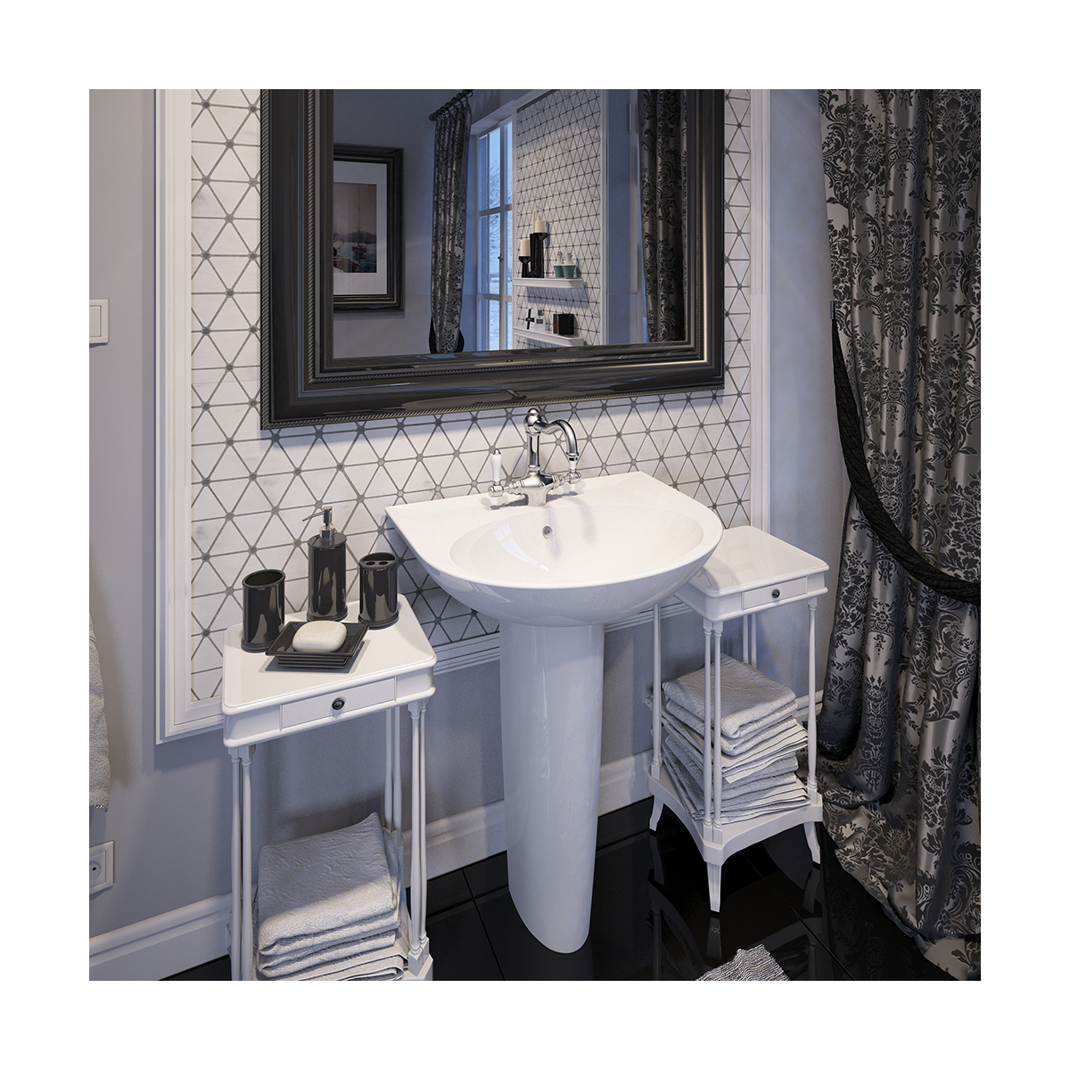 Раковина "classic" белая "sanita luxe"  wb.pd/classic/65-c/wht.g/s1