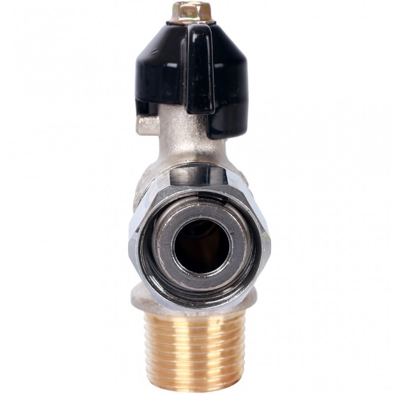 Кран шаровый STOUT ВН 1/2" угловой с накидной гайкой